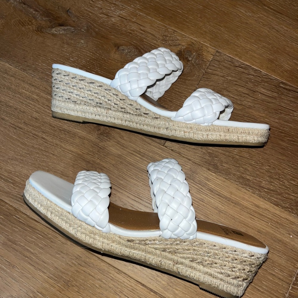 White Mountain Braided Wedge Sandals Espadrille 8.5 - Picture 3 of 7